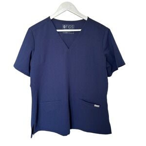 Figs Technical Collection Scrub Top Womens L Navy Nurse Medical Professional‎